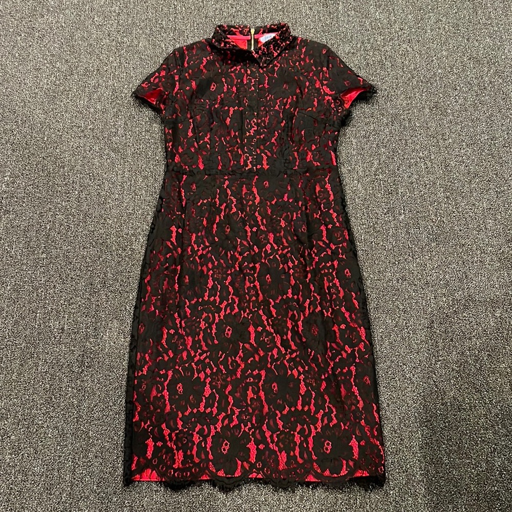 SHIRTDRESS black and red floral dress